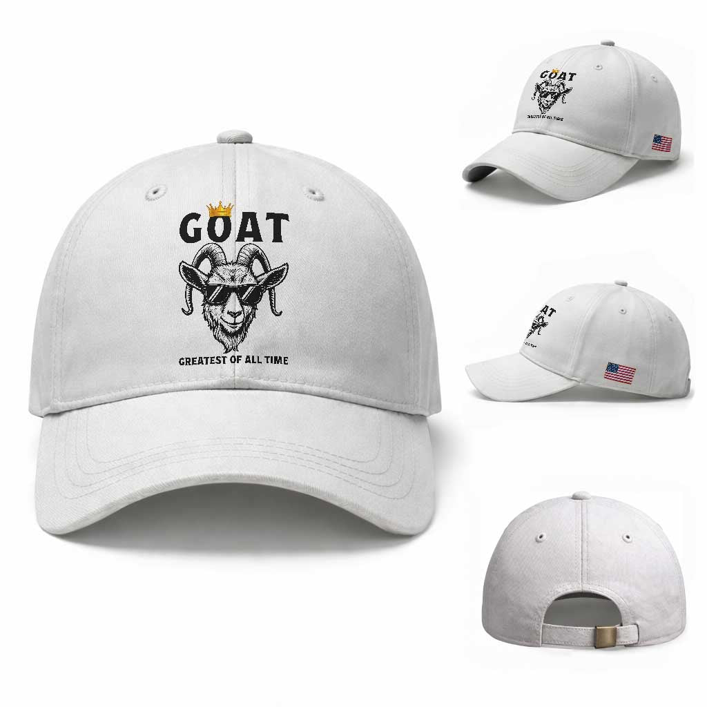 Goat Lover Gift Baseball Cap Funny Motivational Quote Be The G O A T TS12 Baseball Cap Universal Fit White Print Your Wear