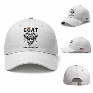 Goat Lover Gift Baseball Cap Funny Motivational Quote Be The G O A T TS12 Baseball Cap Universal Fit White Print Your Wear
