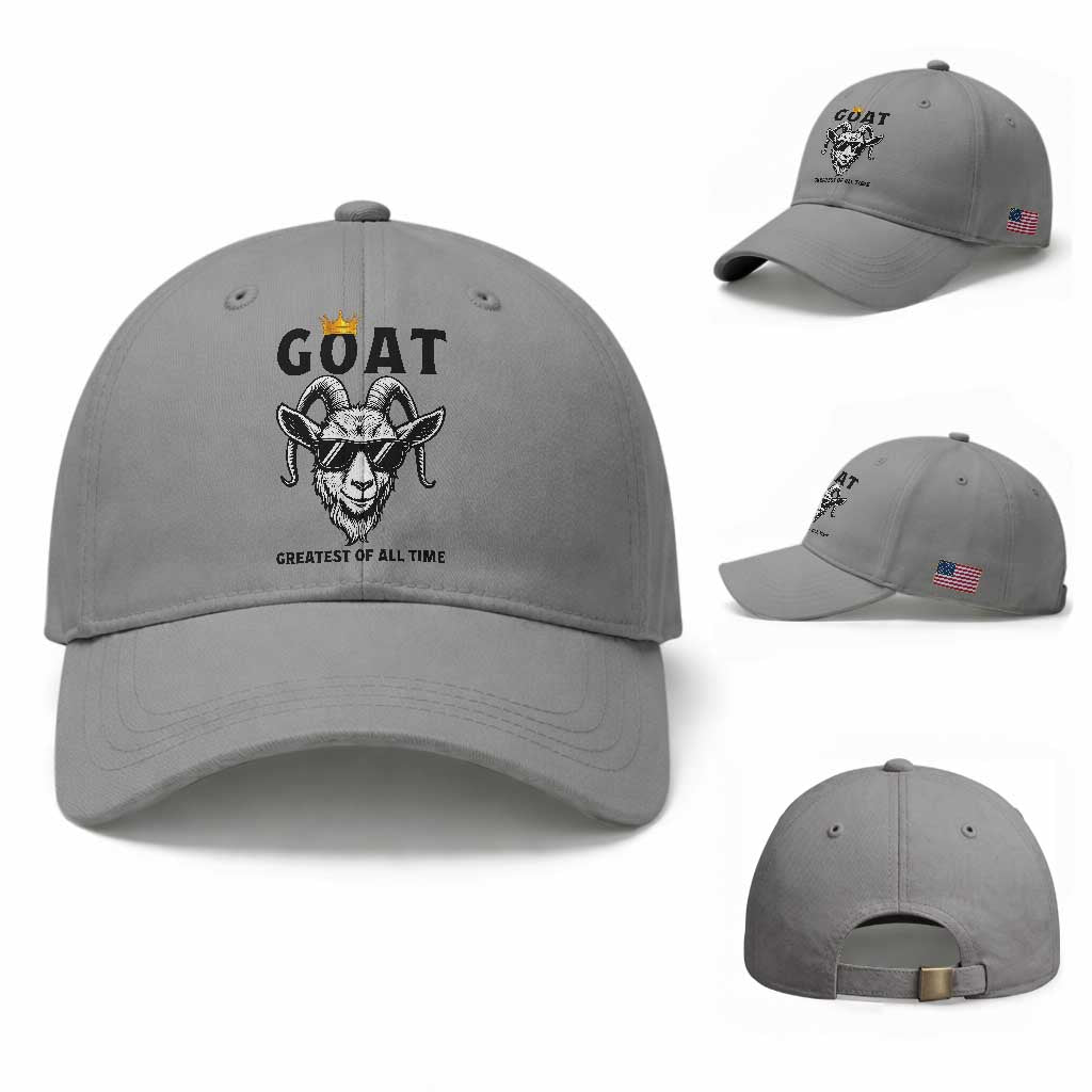 Goat Lover Gift Baseball Cap Funny Motivational Quote Be The G O A T TS12 Baseball Cap Universal Fit Sport Gray Print Your Wear