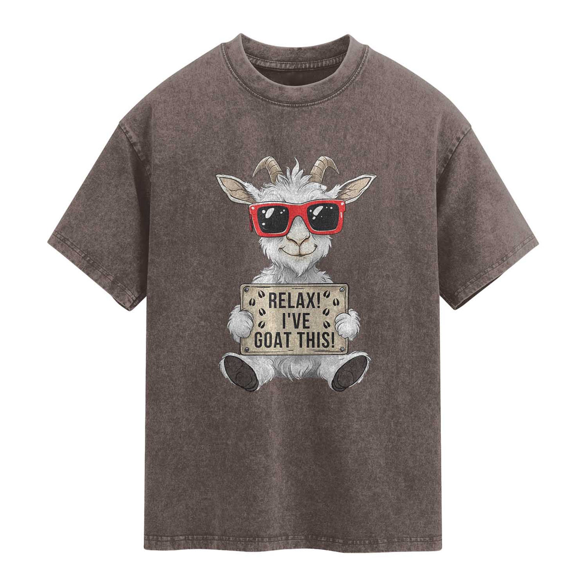Relax I Have Goat This Washed Cotton T-Shirt Funny Goat Lover Gift