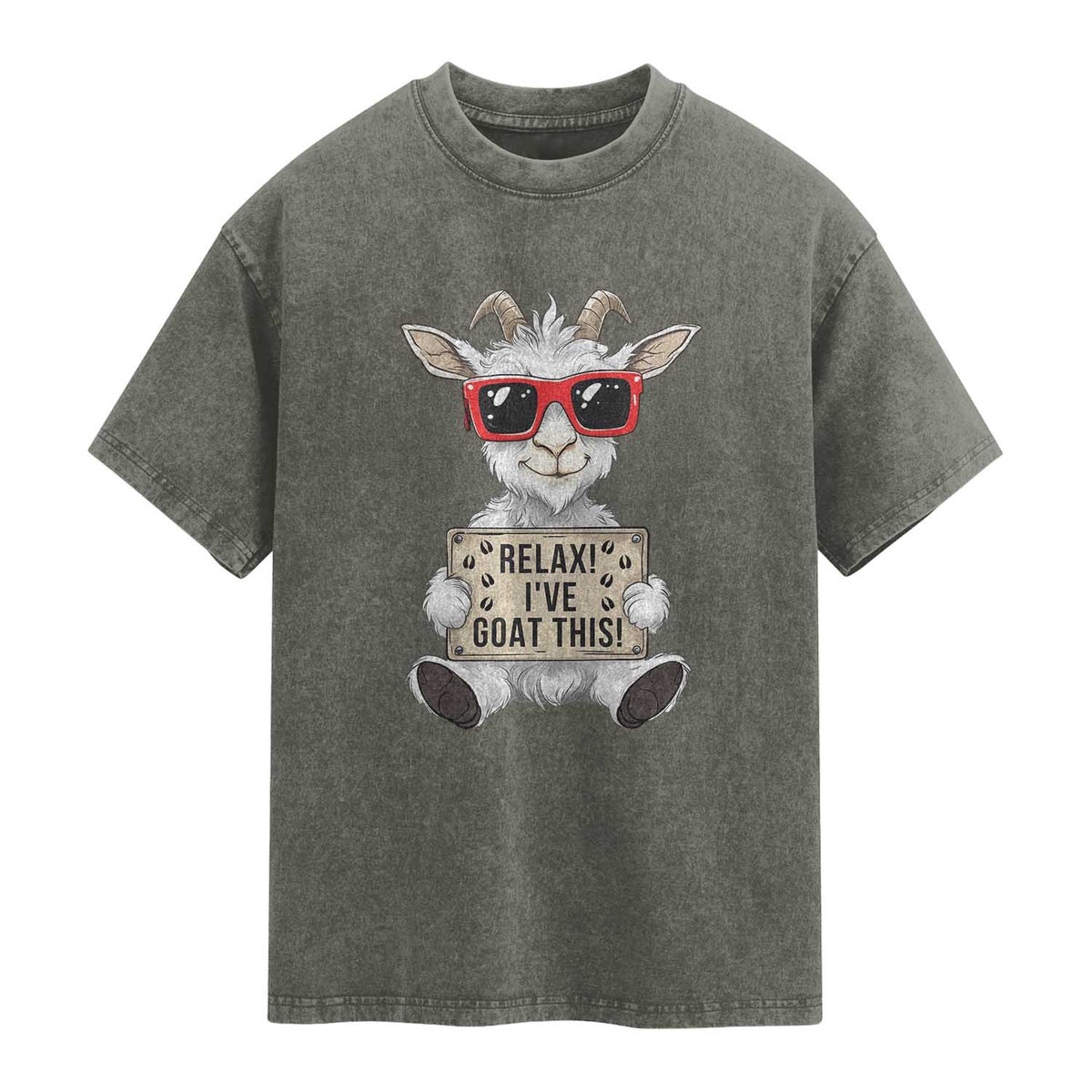 Relax I Have Goat This Washed Cotton T-Shirt Funny Goat Lover Gift