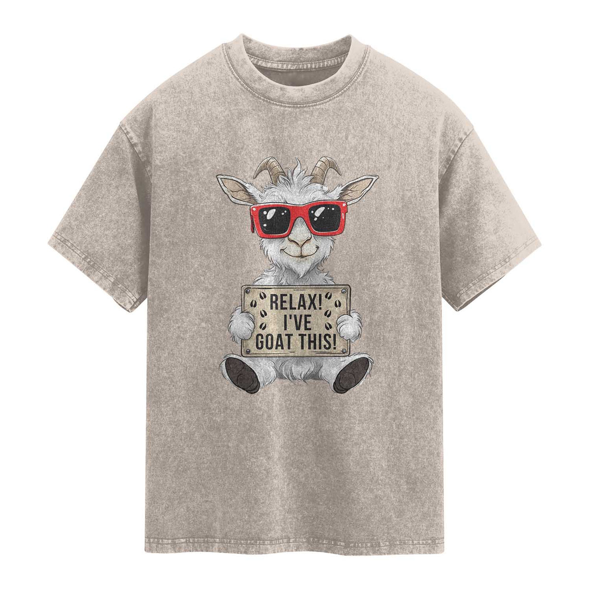 Relax I Have Goat This Washed Cotton T-Shirt Funny Goat Lover Gift