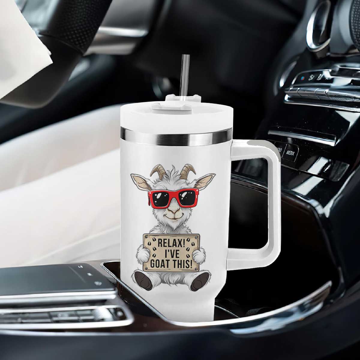 Relax I Have Goat This Tumbler With Handle Funny Goat Lover Gift TS12 Print Your Wear
