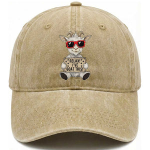 Relax I Have Goat This Washed Cotton Baseball Cap Funny Goat Lover Gift TS12 Print Your Wear