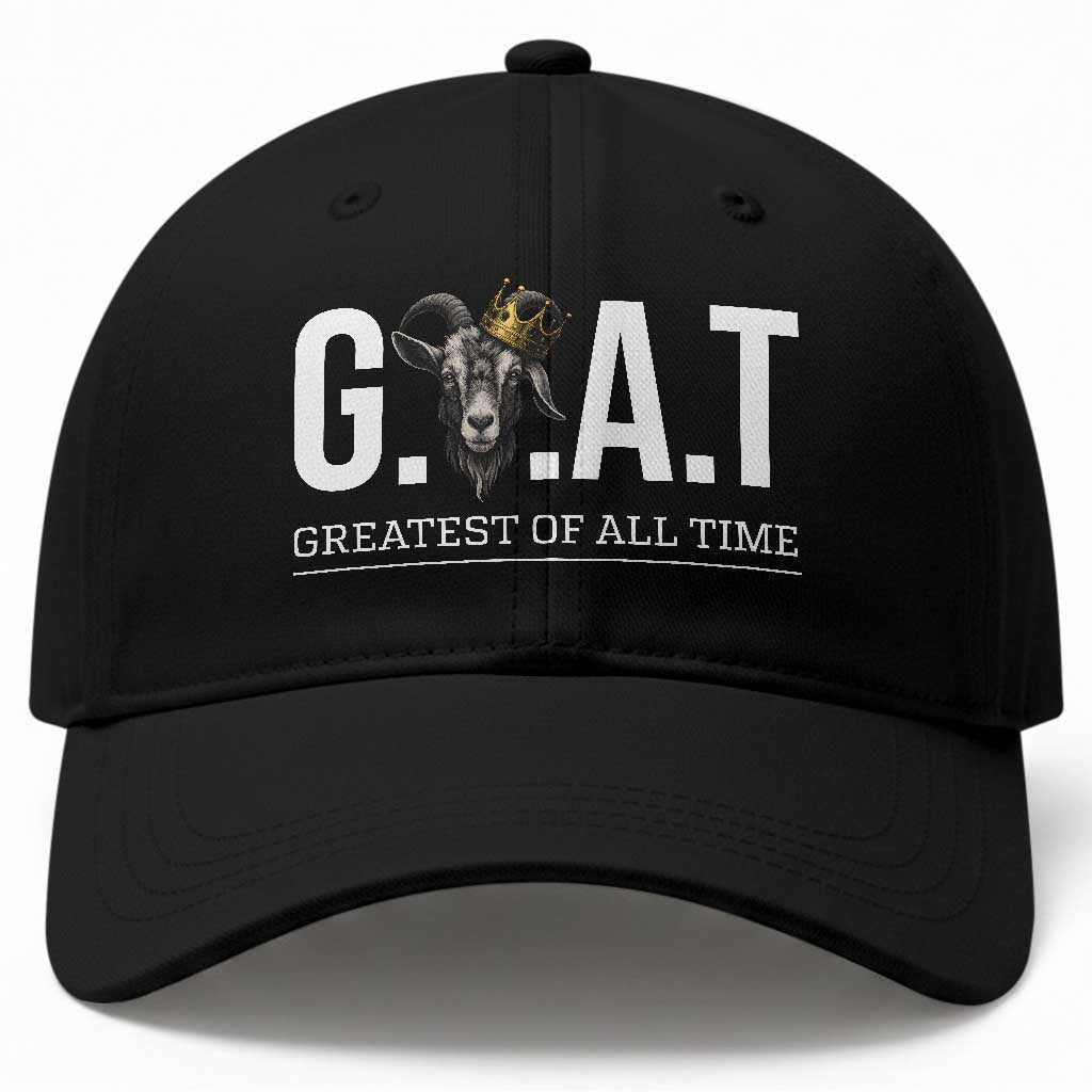 Funny Goat Lover Baseball Cap Motivational Quote Crowned G O A T Style TS12 Print Your Wear