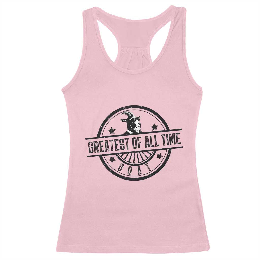 Funny Cool Goat With Sunglasses Racerback Tank Top Animal Lover Farm Gift TS12 Light Pink Print Your Wear
