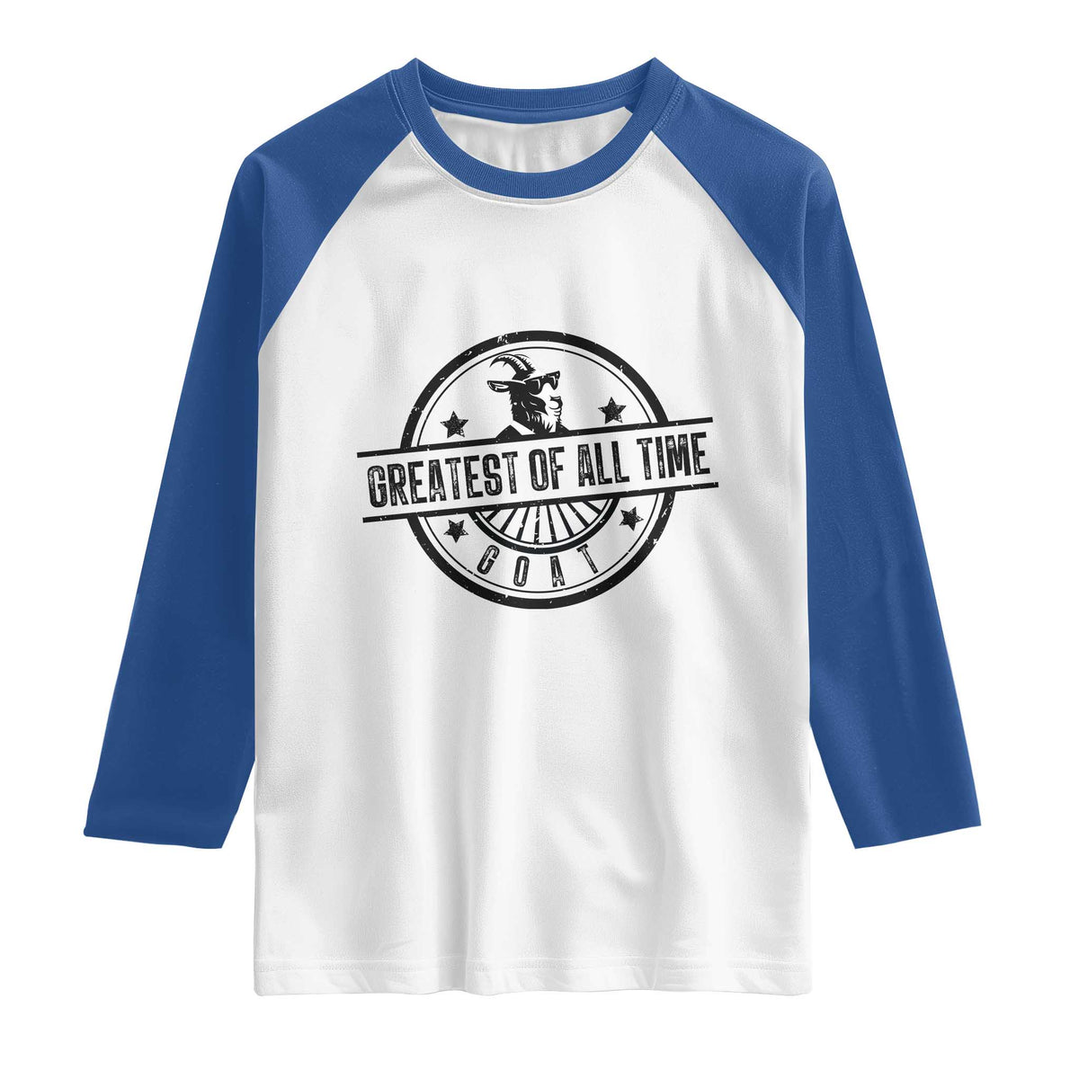 Funny Cool Goat With Sunglasses Raglan Shirt Animal Lover Farm Gift TS12 White Royal Print Your Wear