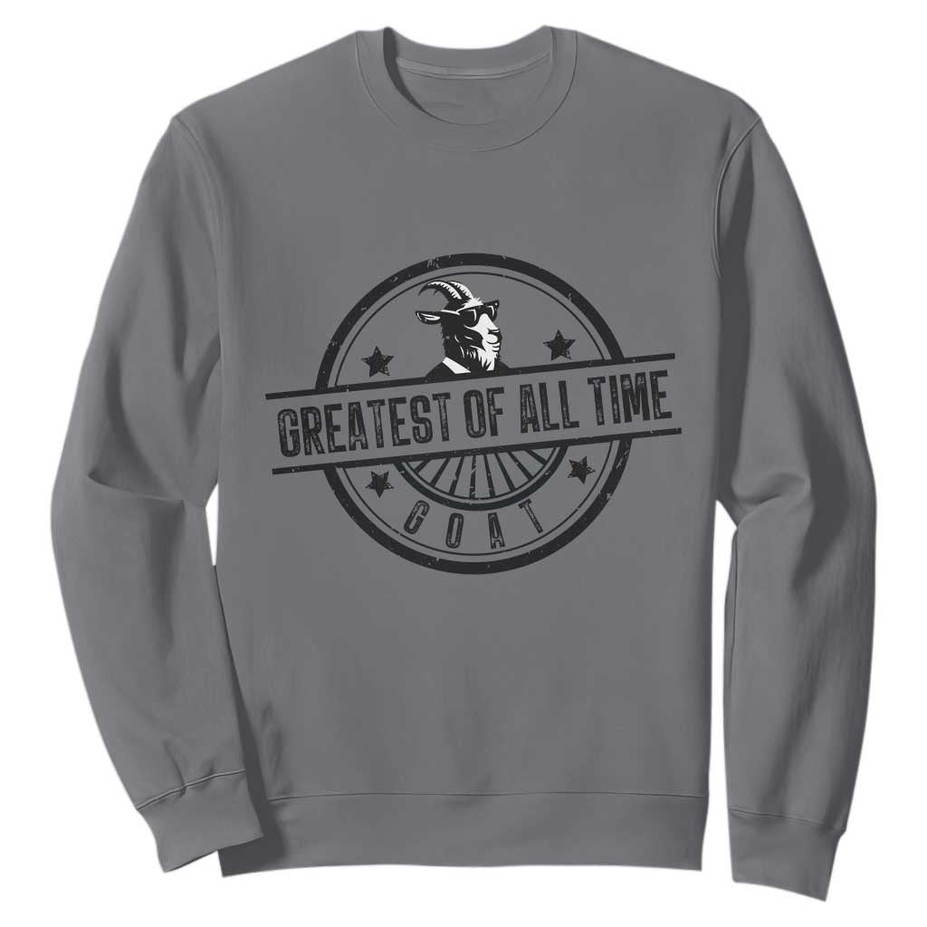 Funny Cool Goat With Sunglasses Sweatshirt Animal Lover Farm Gift TS12 Charcoal Print Your Wear