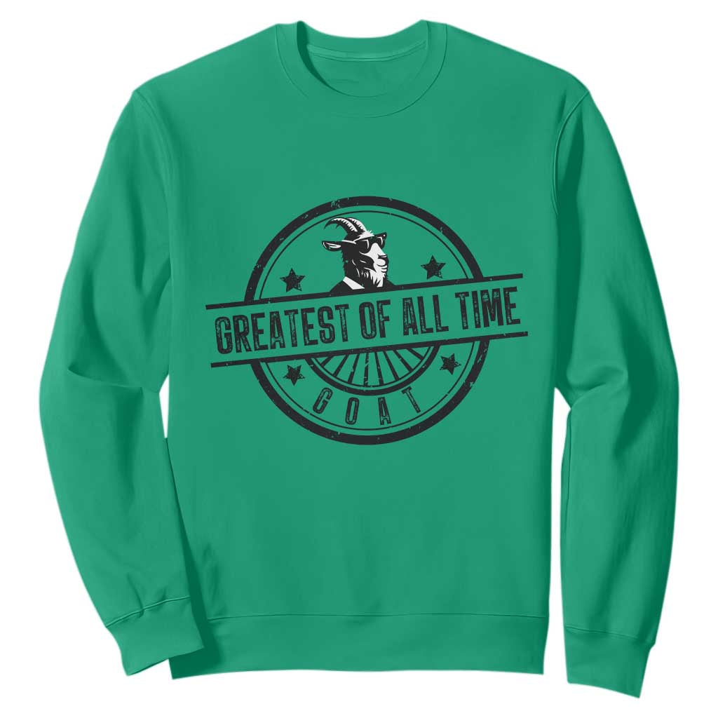 Funny Cool Goat With Sunglasses Sweatshirt Animal Lover Farm Gift TS12 Irish Green Print Your Wear