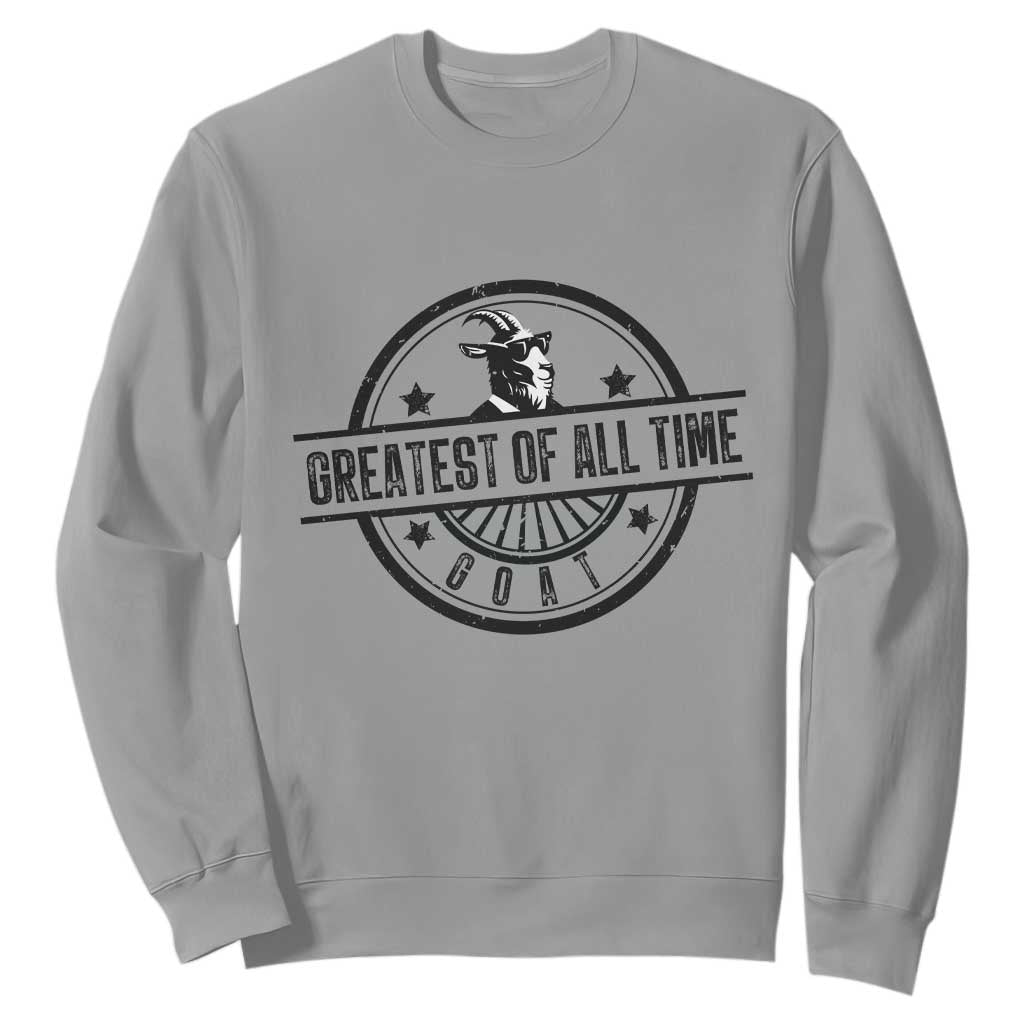 Funny Cool Goat With Sunglasses Sweatshirt Animal Lover Farm Gift TS12 Sport Gray Print Your Wear