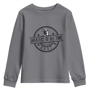 Funny Cool Goat With Sunglasses Youth Sweatshirt Animal Lover Farm Gift TS12 Charcoal Print Your Wear