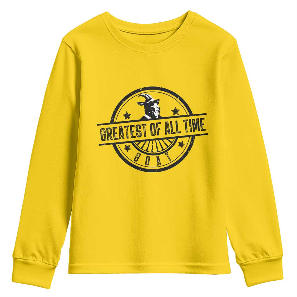 Funny Cool Goat With Sunglasses Youth Sweatshirt Animal Lover Farm Gift TS12 Daisy Print Your Wear
