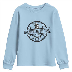 Funny Cool Goat With Sunglasses Youth Sweatshirt Animal Lover Farm Gift TS12 Light Blue Print Your Wear
