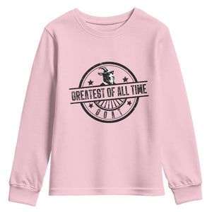 Funny Cool Goat With Sunglasses Youth Sweatshirt Animal Lover Farm Gift TS12 Light Pink Print Your Wear