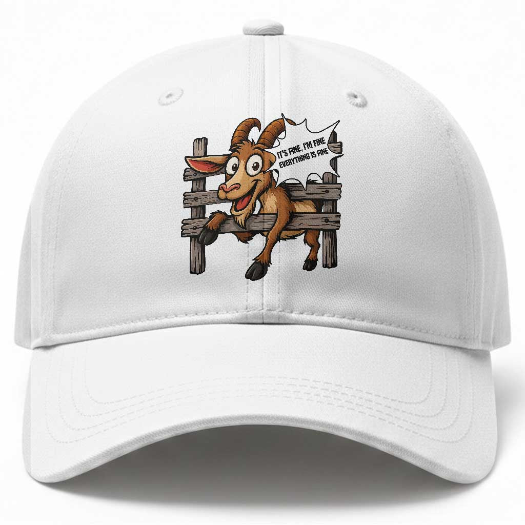 Funny Goat Baseball Cap It Is Fine I Am Fine Everything Is Fine TS12 Print Your Wear