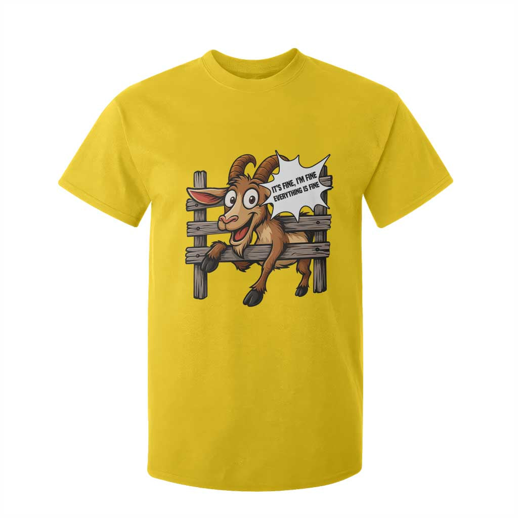 Funny Goat T Shirt For Kid It Is Fine I Am Fine Everything Is Fine TS12 Daisy Print Your Wear