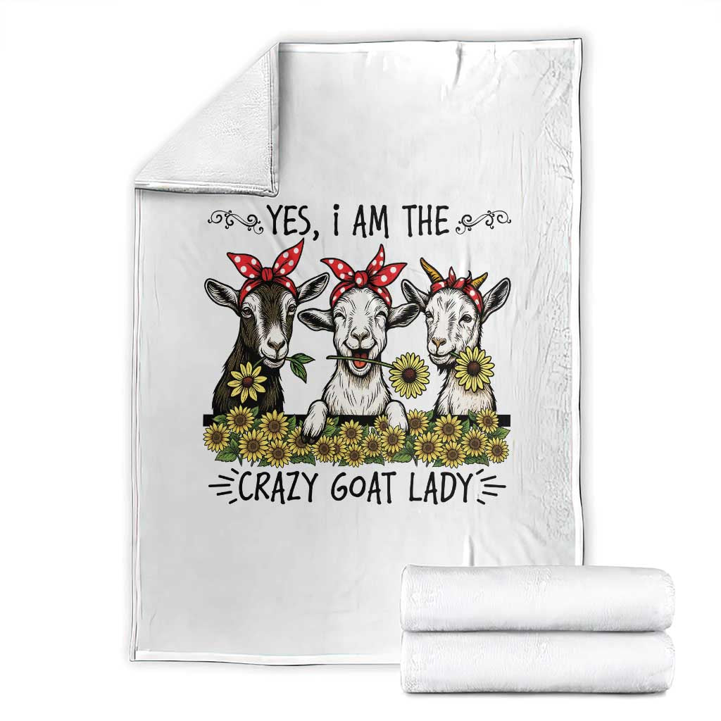 I Am The Crazy Goat Lady Throw Blanket Goat Lady Gift TS12 White Print Your Wear