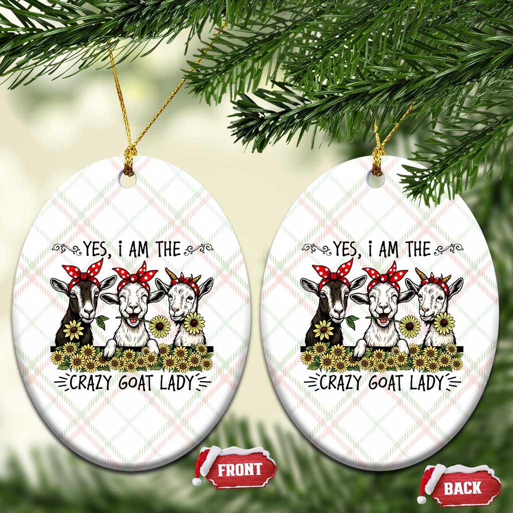 I Am The Crazy Goat Lady Ceramic Ornament Goat Lady Gift TS12 Print Your Wear