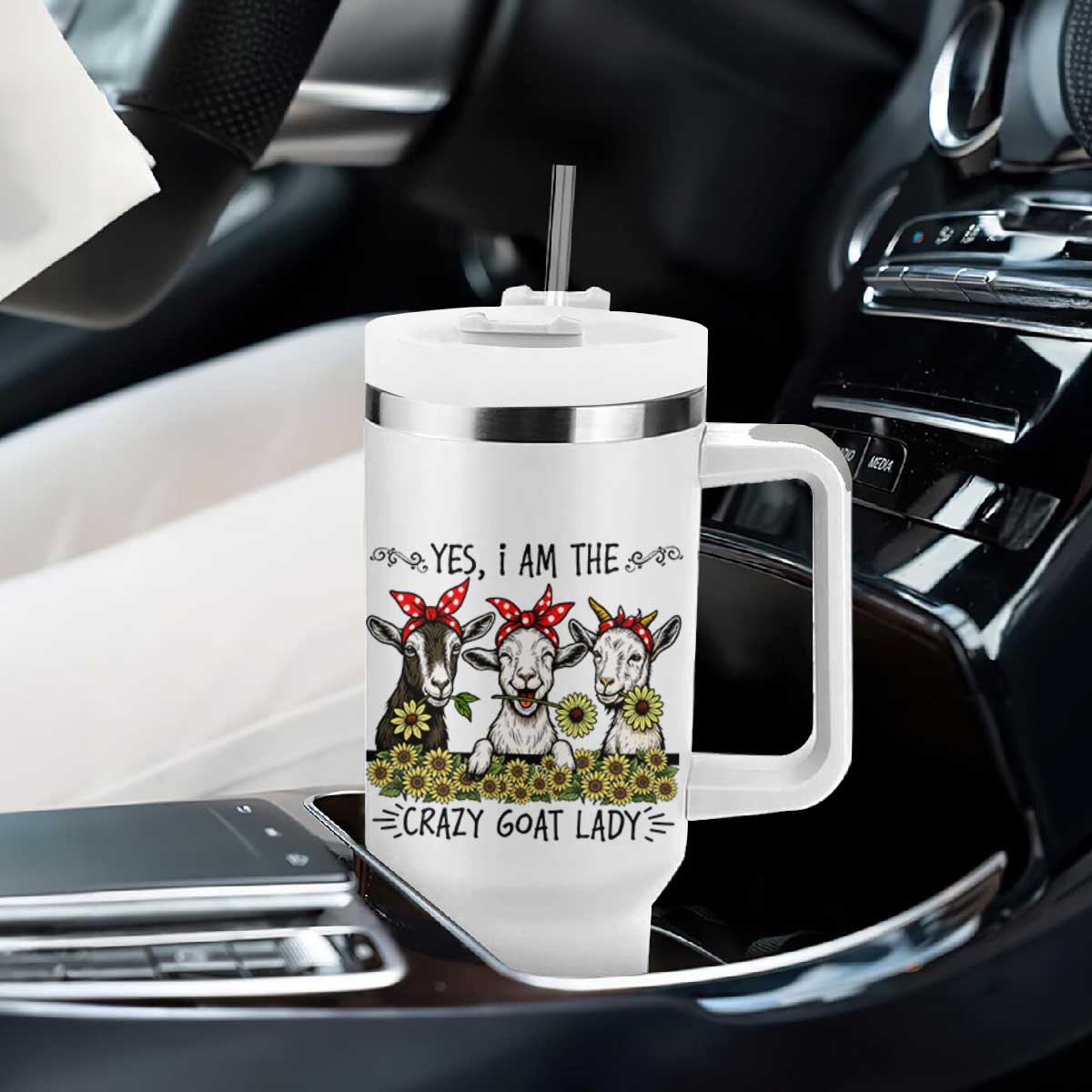 I Am The Crazy Goat Lady Tumbler With Handle Goat Lady Gift TS12 Print Your Wear