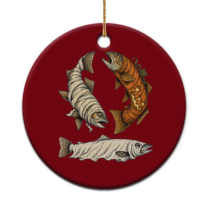 Funny Halloween Fisherman Trout Ceramic Ornament Ghost Pumpkin Mummy Spooky