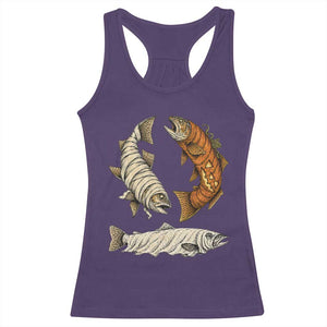 Funny Halloween Fisherman Trout Racerback Tank Top Ghost Pumpkin Mummy Spooky