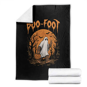Funny Boo Foot Bigfoot Halloween Throw Blanket Spooky Ghost Pumpkin Night