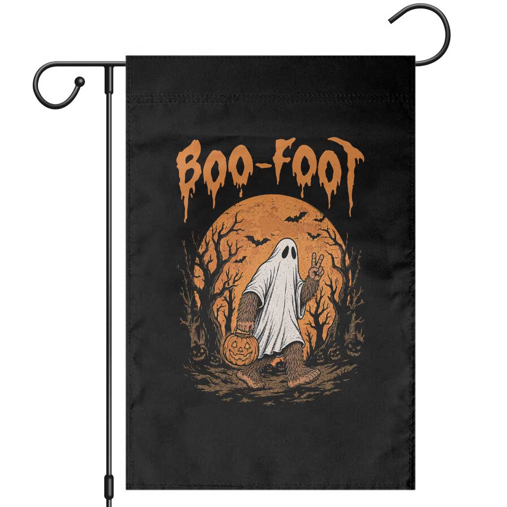 Funny Boo Foot Bigfoot Halloween Garden Flag Spooky Ghost Pumpkin Night