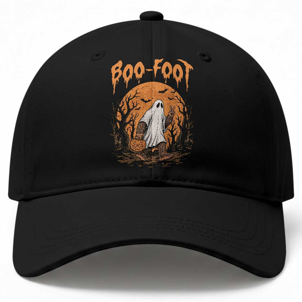 Funny Boo Foot Bigfoot Halloween Baseball Cap Spooky Ghost Pumpkin Night