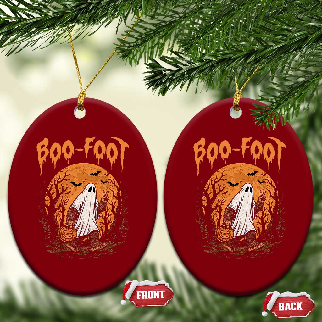 Funny Boo Foot Bigfoot Halloween Ceramic Ornament Spooky Ghost Pumpkin Night