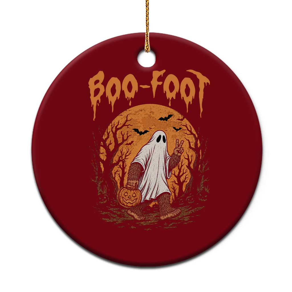 Funny Boo Foot Bigfoot Halloween Ceramic Ornament Spooky Ghost Pumpkin Night