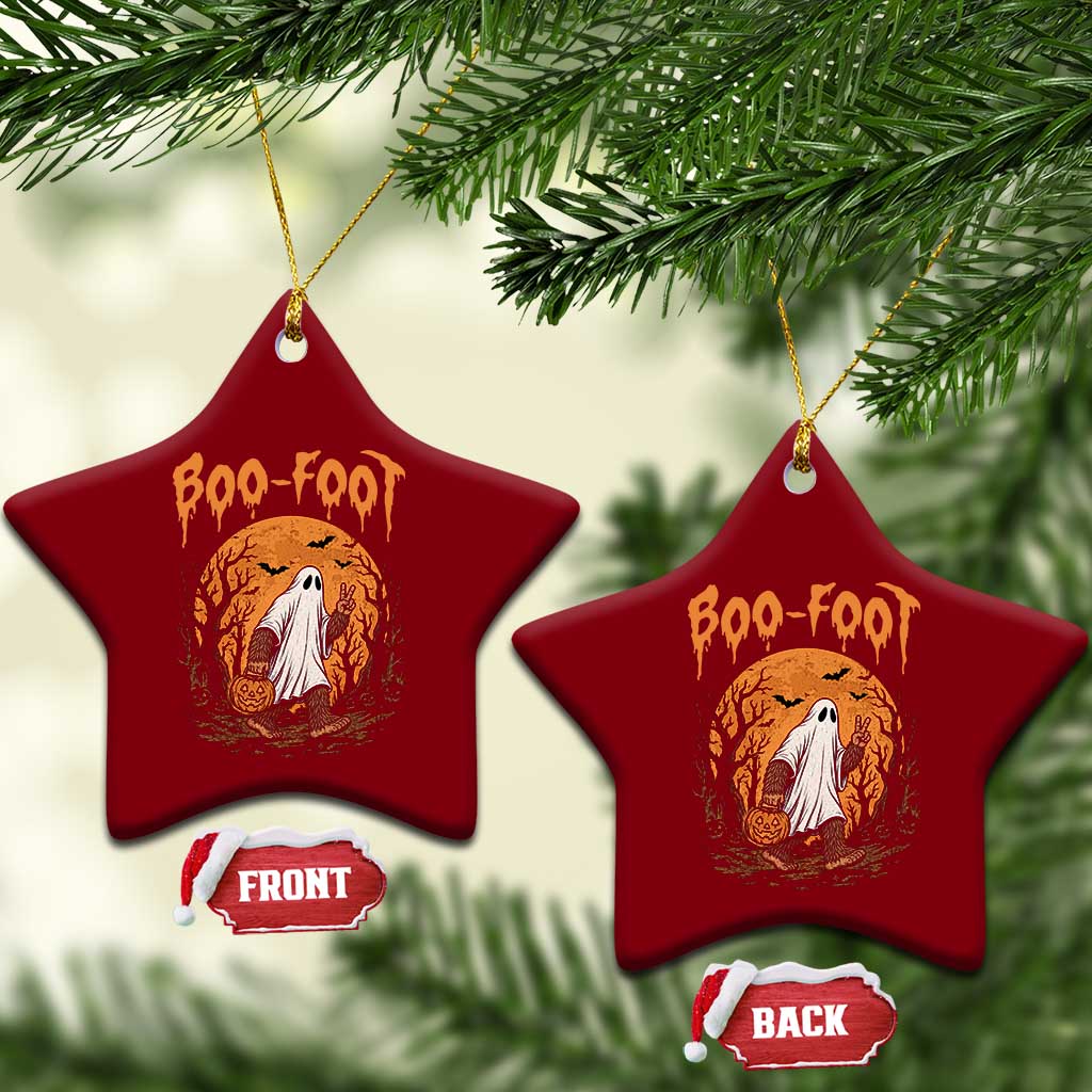 Funny Boo Foot Bigfoot Halloween Ceramic Ornament Spooky Ghost Pumpkin Night