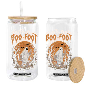 Funny Boo Foot Bigfoot Halloween Glass Can Spooky Ghost Pumpkin Night