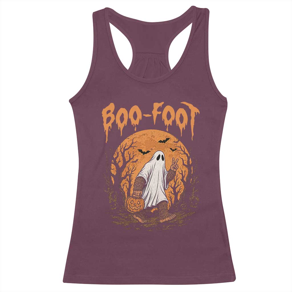 Funny Boo Foot Bigfoot Halloween Racerback Tank Top Spooky Ghost Pumpkin Night