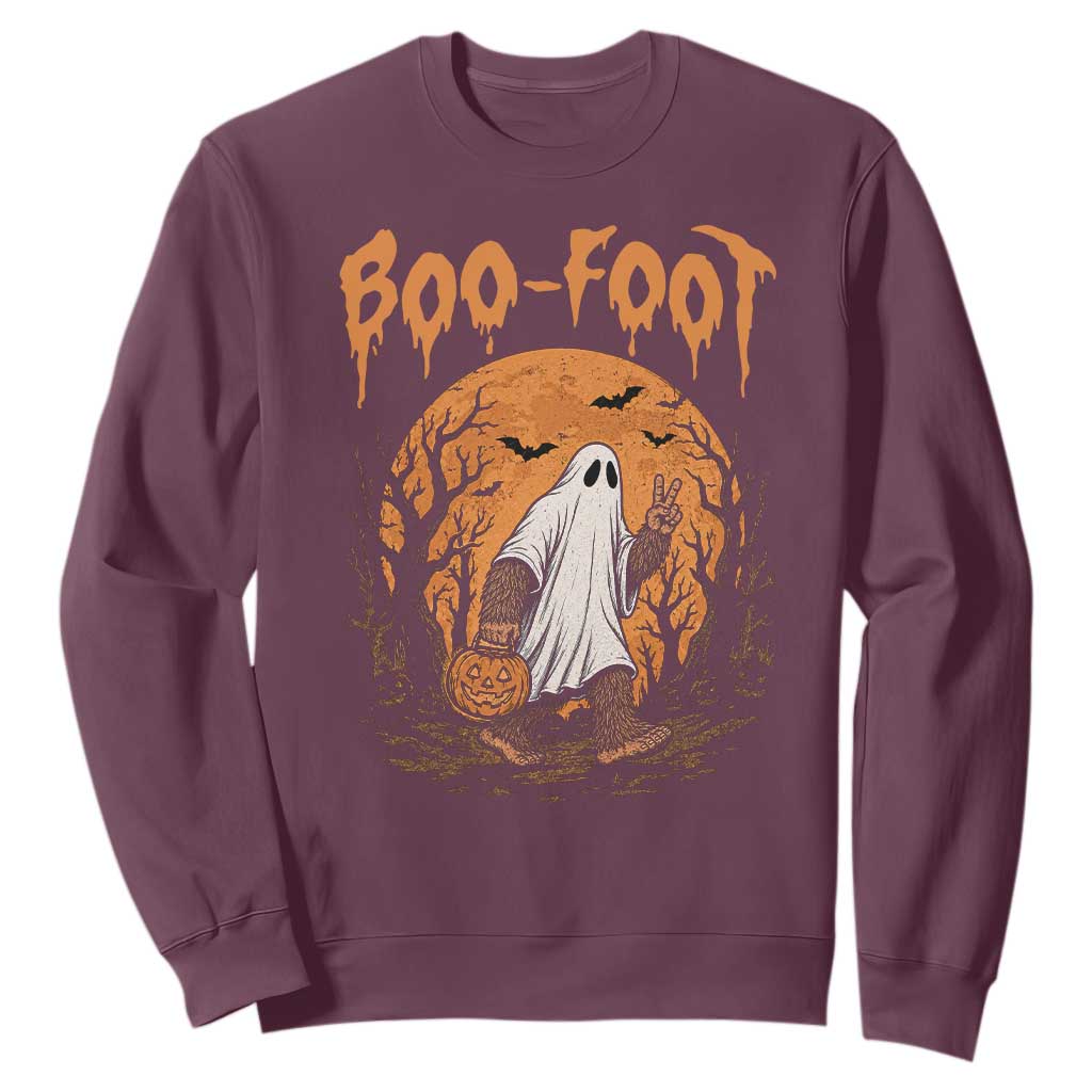 Funny Boo Foot Bigfoot Halloween Sweatshirt Spooky Ghost Pumpkin Night