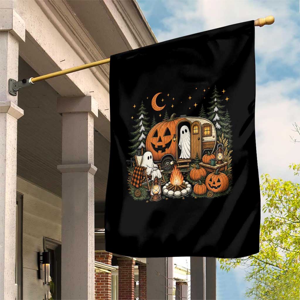 Funny Ghost Camper Halloween Garden Flag Spooky Camping Outdoor Adventures