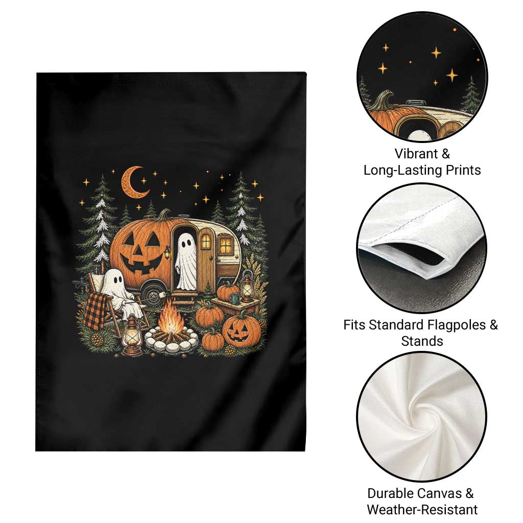 Funny Ghost Camper Halloween Garden Flag Spooky Camping Outdoor Adventures
