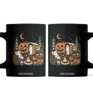 Funny Ghost Camper Halloween Coffee Mug Spooky Camping Outdoor Adventures