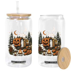 Funny Ghost Camper Halloween Glass Can Spooky Camping Outdoor Adventures