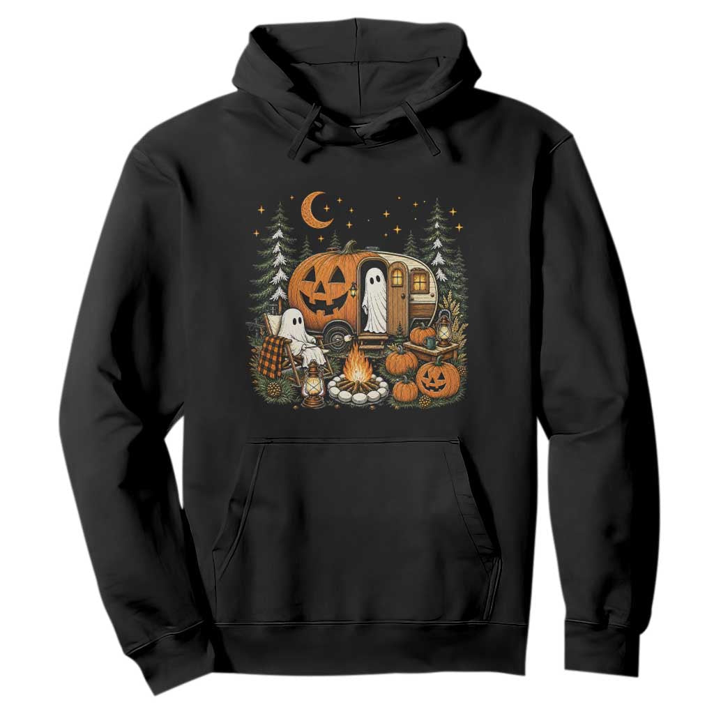 Funny Ghost Camper Halloween Hoodie Spooky Camping Outdoor Adventures
