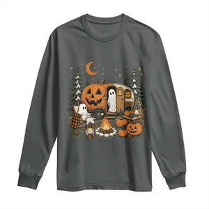 Funny Ghost Camper Halloween Long Sleeve Shirt Spooky Camping Outdoor Adventures