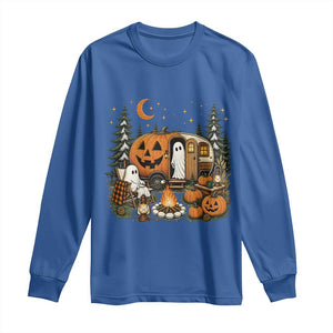 Funny Ghost Camper Halloween Long Sleeve Shirt Spooky Camping Outdoor Adventures