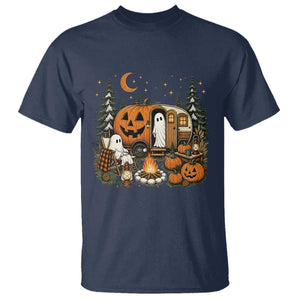 Funny Ghost Camper Halloween T Shirt Spooky Camping Outdoor Adventures