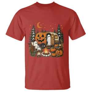 Funny Ghost Camper Halloween T Shirt Spooky Camping Outdoor Adventures