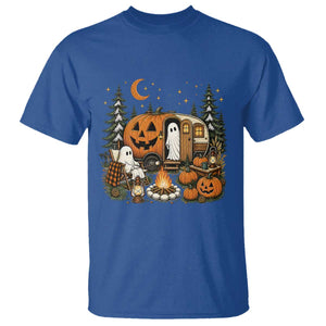 Funny Ghost Camper Halloween T Shirt Spooky Camping Outdoor Adventures