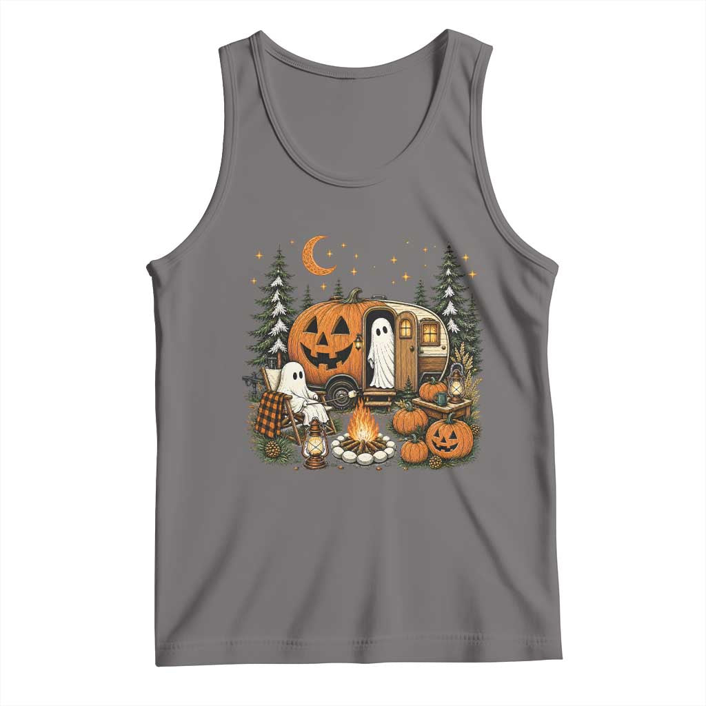 Funny Ghost Camper Halloween Tank Top Spooky Camping Outdoor Adventures