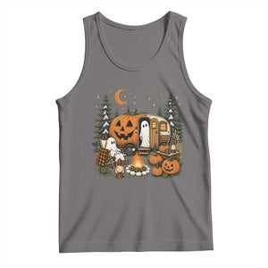 Funny Ghost Camper Halloween Tank Top Spooky Camping Outdoor Adventures