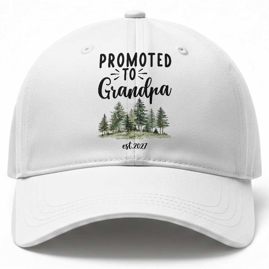 Promoted To Grandpa Est 2027 Baseball Cap Proud New Grandfather Gift