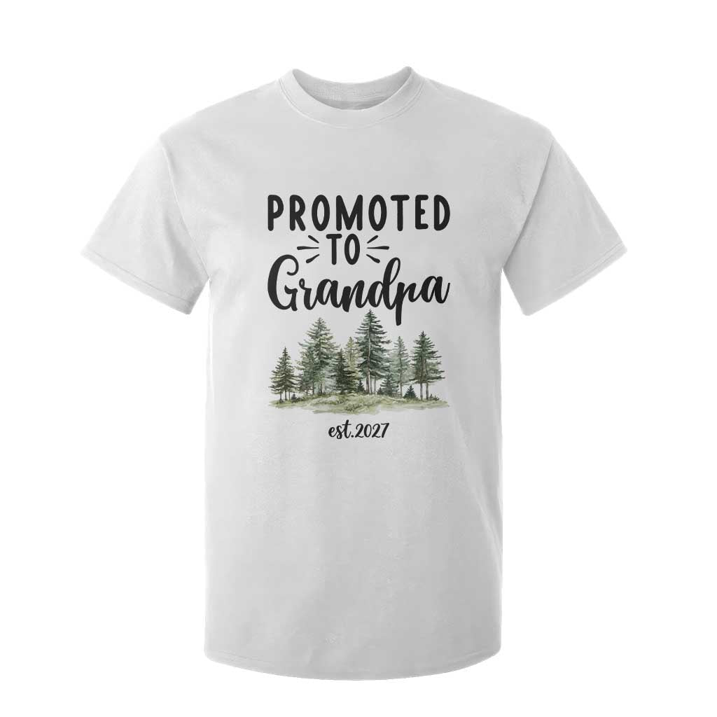 Promoted To Grandpa Est 2027 T Shirt For Kid Proud New Grandfather Gift