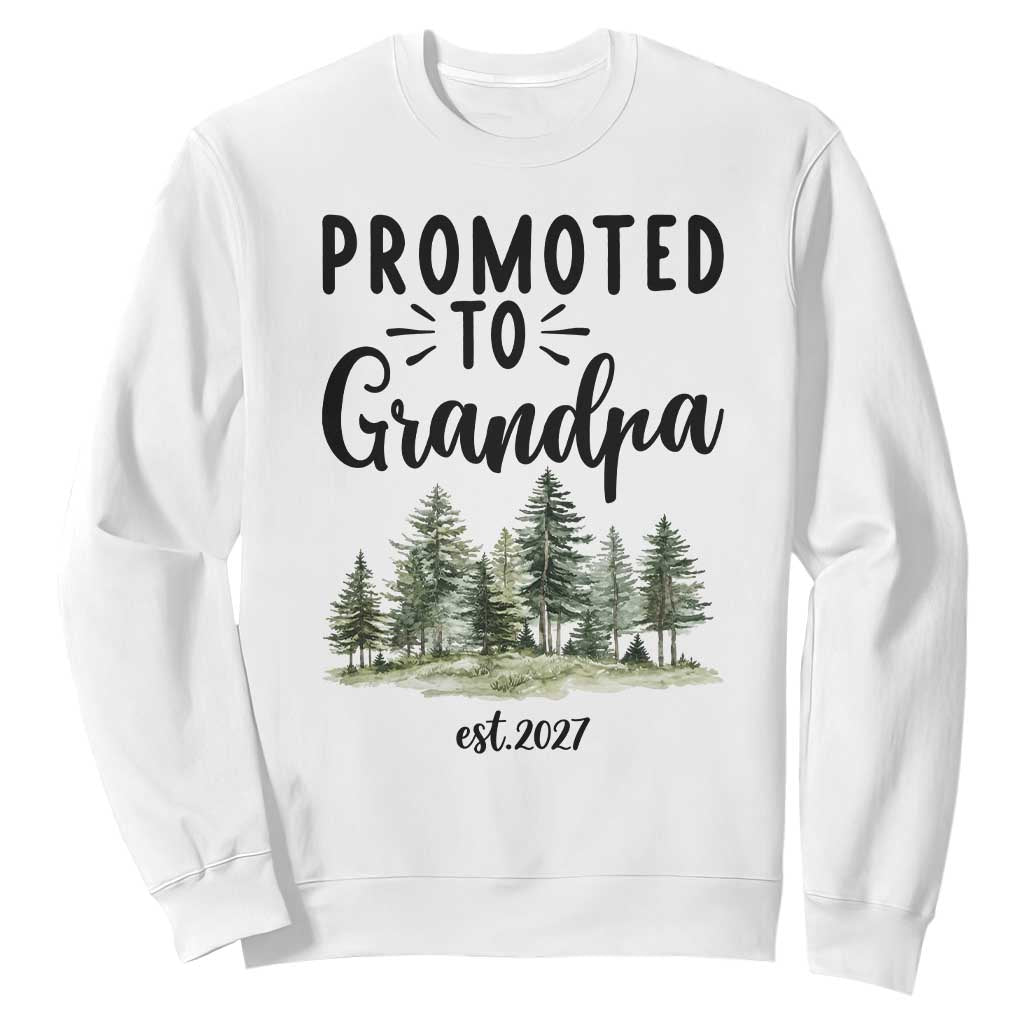 Promoted To Grandpa Est 2027 Sweatshirt Proud New Grandfather Gift