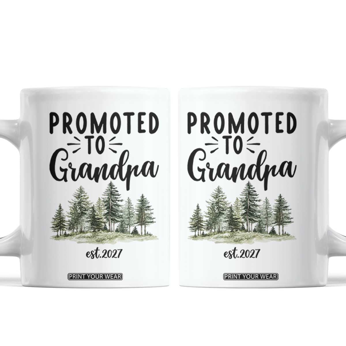 Promoted To Grandpa Est 2027 Coffee Mug Proud New Grandfather Gift
